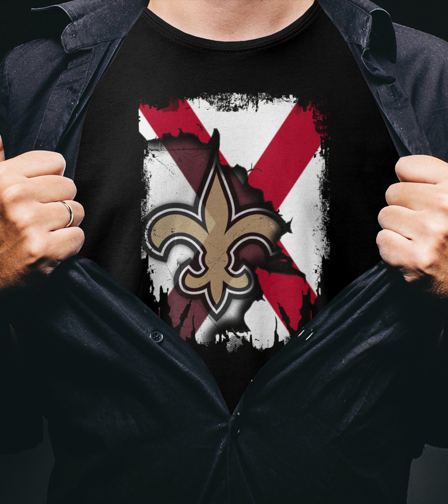Together Alabama New Orleans Saints Fleur-de-Lis T-Shirt