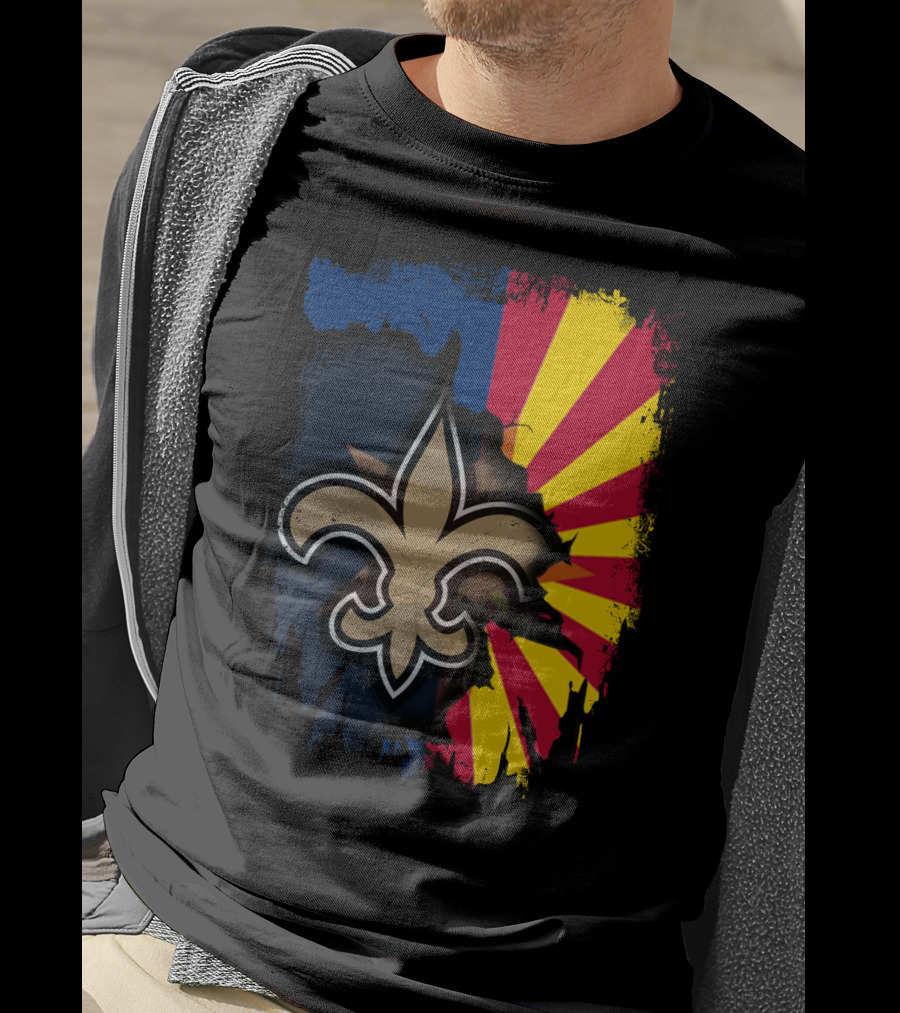 Together Arizona Saints Fleur-de-Lis Flag Fusion T-Shirt