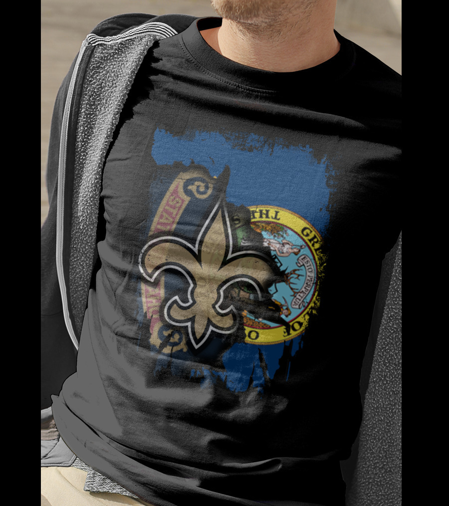 Together Idaho Fleur-de-Lis Saints Flag T-Shirt