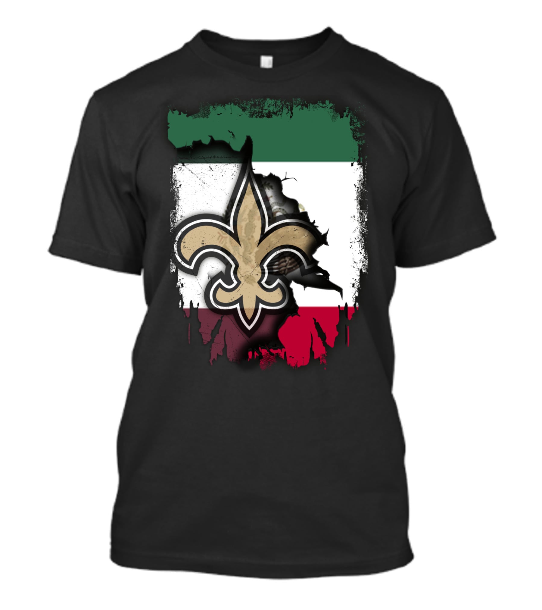 Fleur-de-Lis Mexico Flag Saints Unity T-Shirt