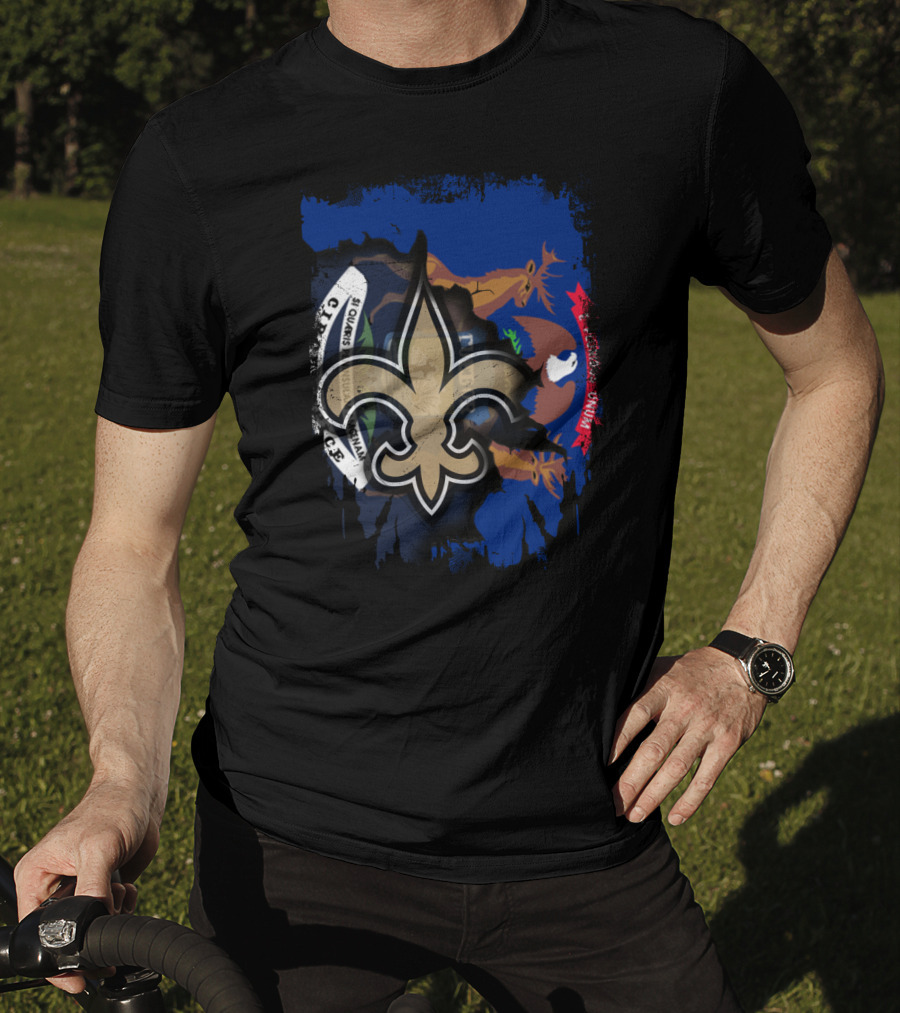 Together Michigan Fleur-de-Lis Emblem With State Flag Elements T-Shirt