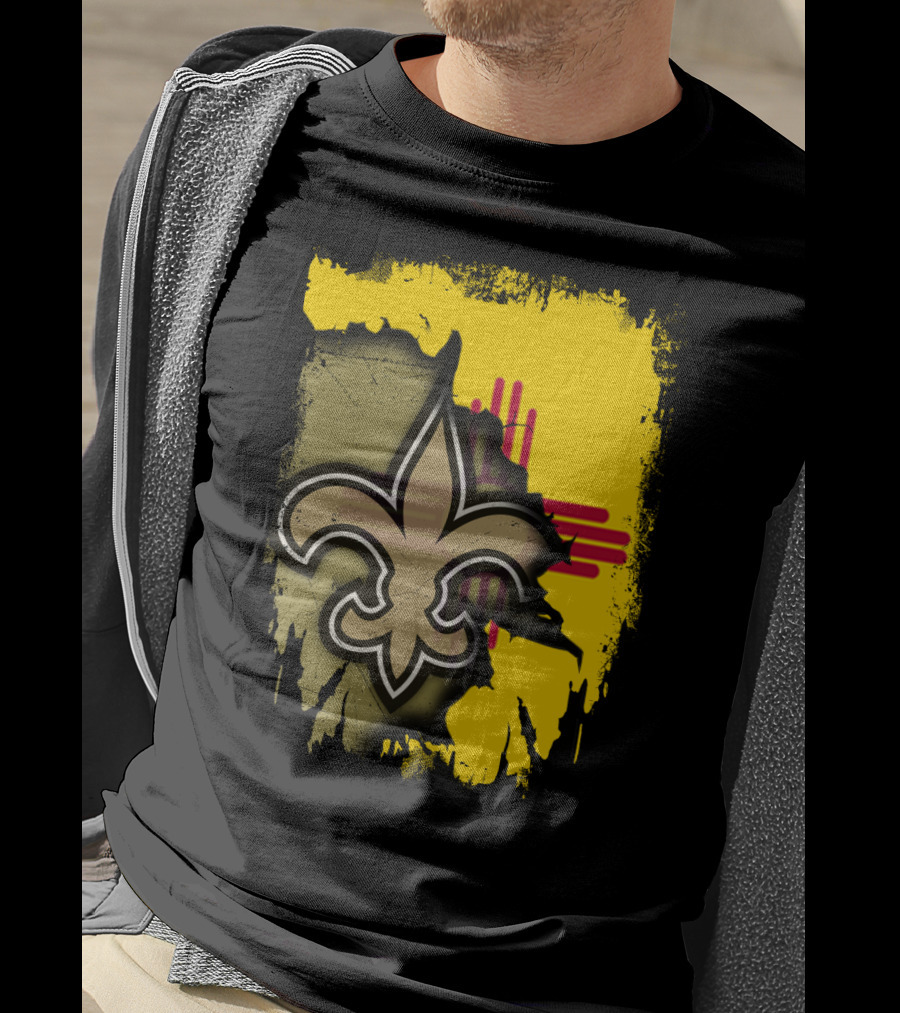 Together New Mexico With Saints Fleur-de-Lis And State Flag T-Shirt