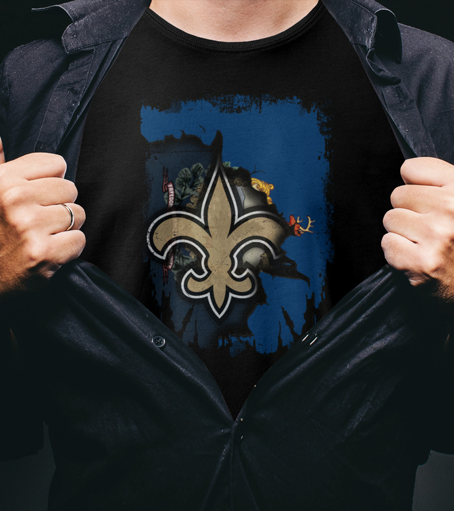 Together Vermont New Orleans Saints Fleur-de-Lis T-Shirt