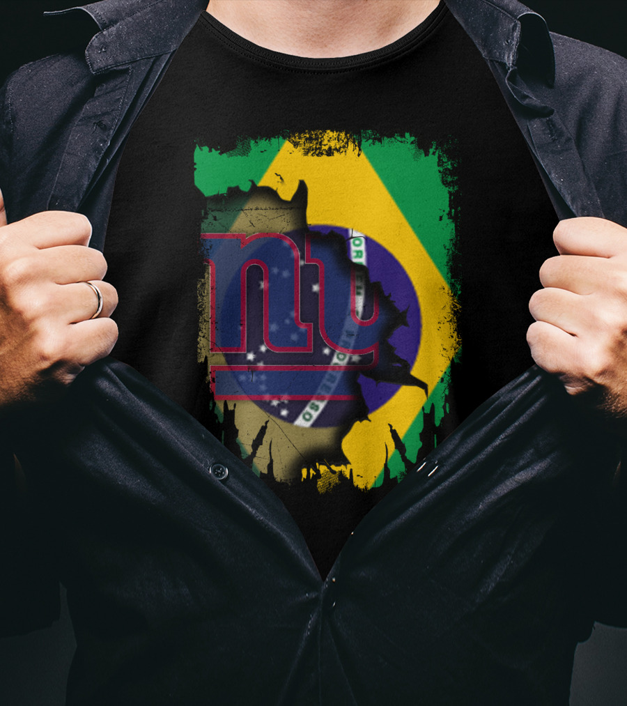 Giants Brazil Collaboration With Brazilian Flag And Giants T-Shirt