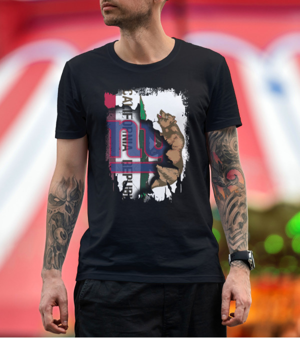 Premium T-Shirt: California Republic Bear with Giants Logo Overlay T-Shirt California Republic Bear with Giants Logo Overlay T-Shirt