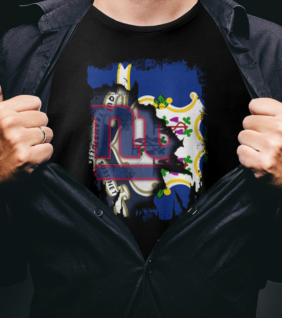 Together Connecticut With New York Giants Fan Emblem T-Shirt