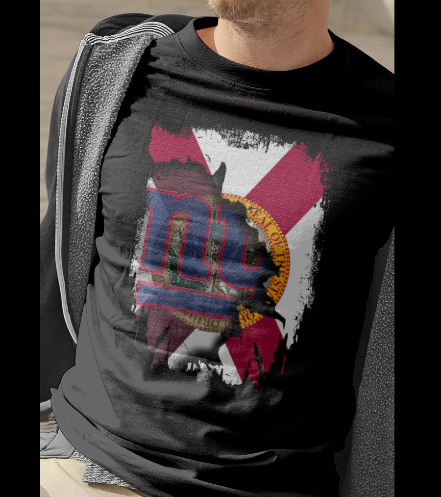Florida State Flag Meets Giants NFL Team T-Shirt