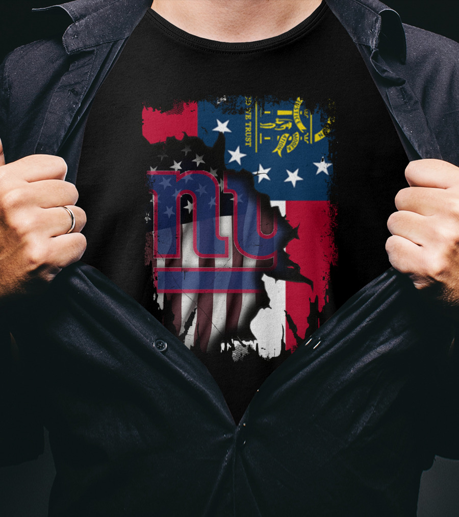Together Georgia With Giants American Flag And State Symbolism T-Shirt