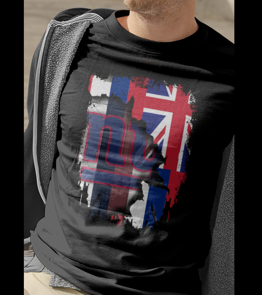 Giants Together Hawaii Fusion With Union Jack And NFL T-Shirt