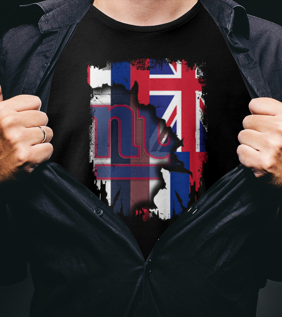Giants Together Hawaii Fusion With Union Jack And NFL T-Shirt