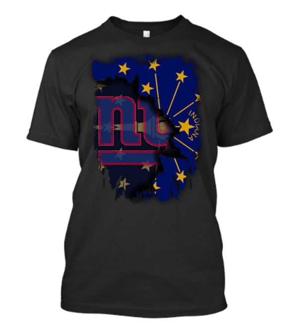 Indiana State Flag With New York Giants T-Shirt
