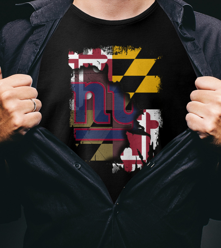 Maryland Pride With New York Giants Fusion T-Shirt