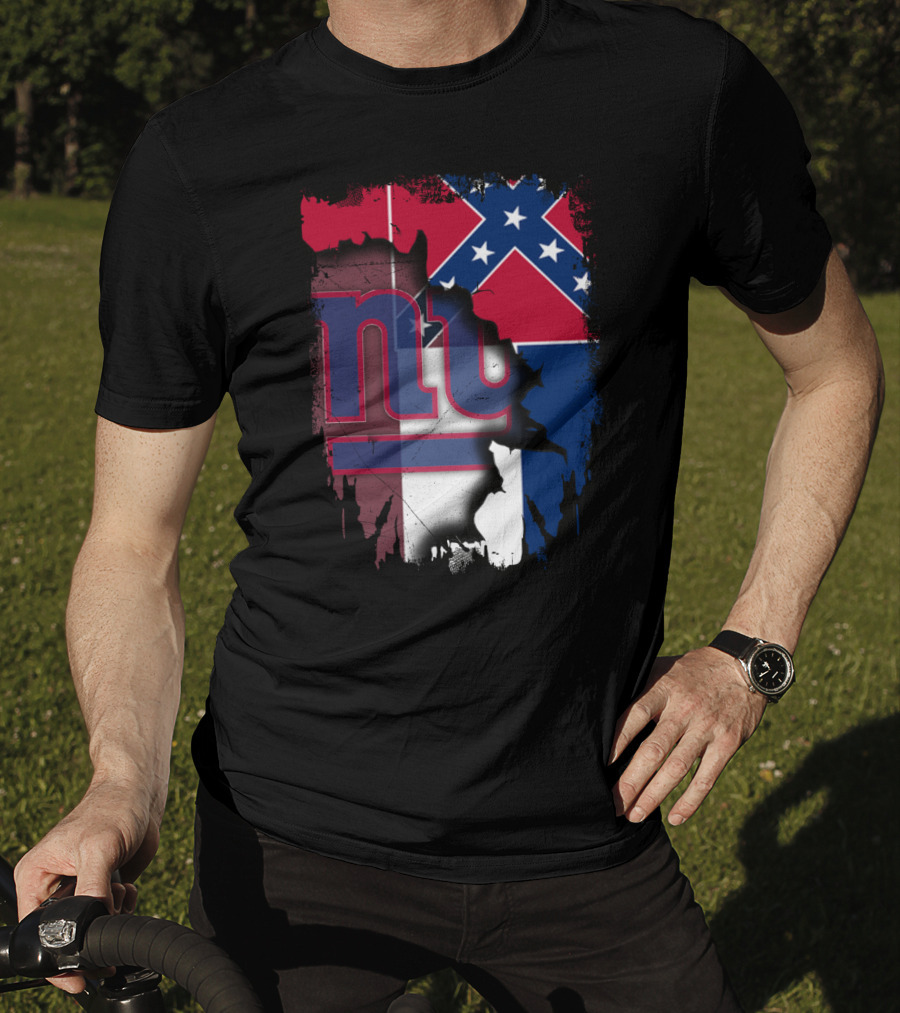 Mississippi Flag With New York Giants Logo Fusion T-Shirt