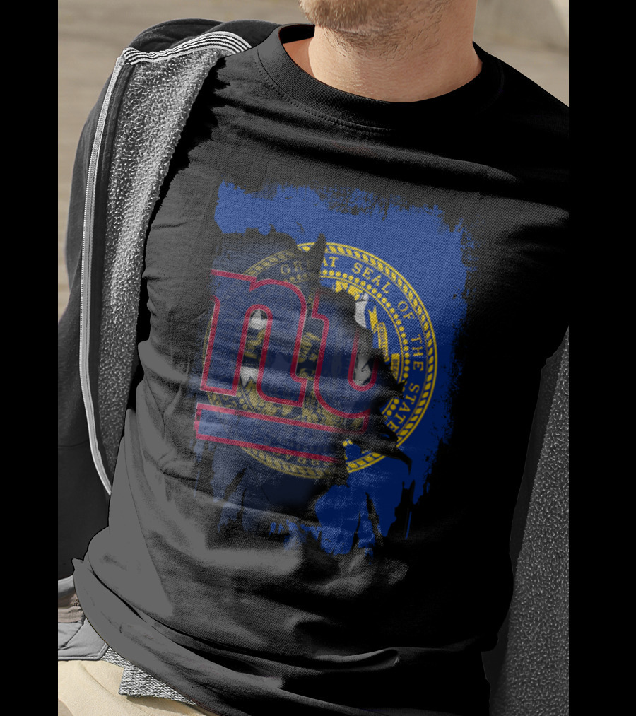 Nebraska State Seal With NY Giants Logo Integration T-Shirt
