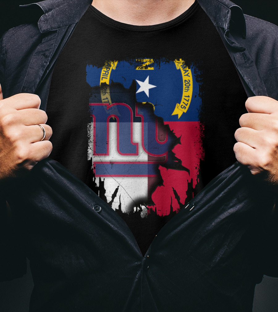 North Carolina Flag Blending With Giants T-Shirt