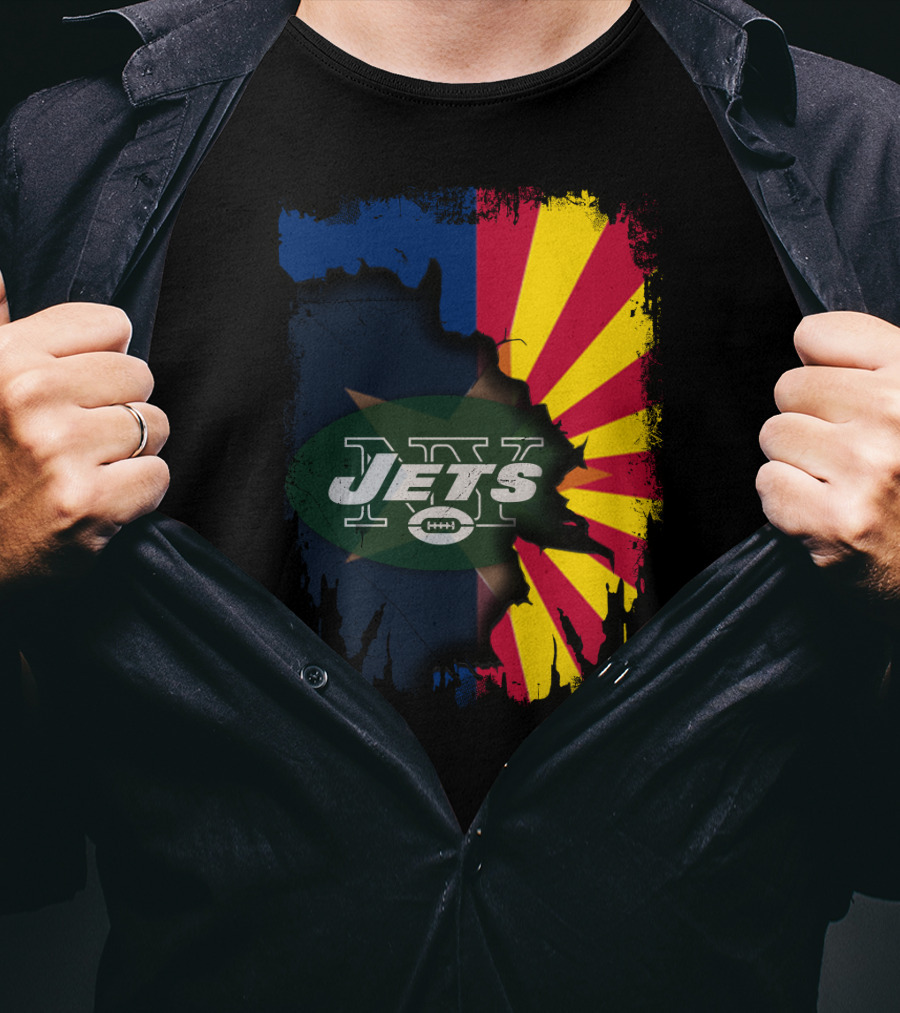 Arizona State Flag Merged With New York Jets T-Shirt
