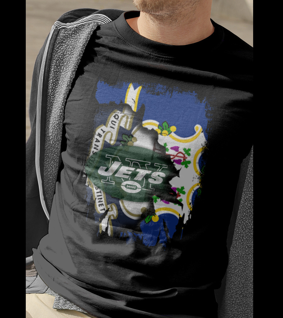 Connecticut Jets Together Flag Fusion T-Shirt