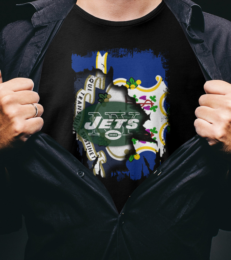 Connecticut Jets Together Flag Fusion T-Shirt