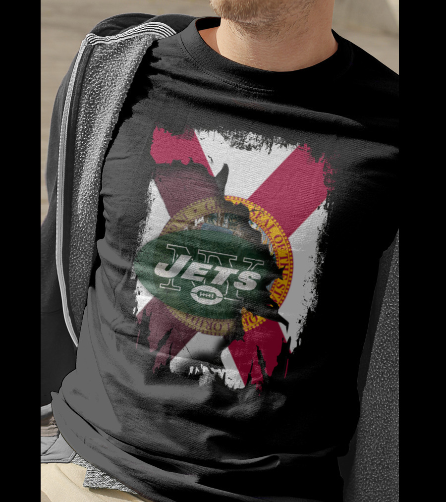 Florida State Flag New York Jets Collaboration T-Shirt