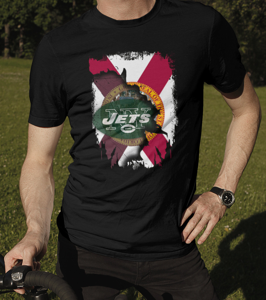 Florida State Flag New York Jets Collaboration T-Shirt