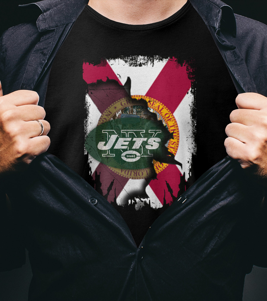 Florida State Flag New York Jets Collaboration T-Shirt