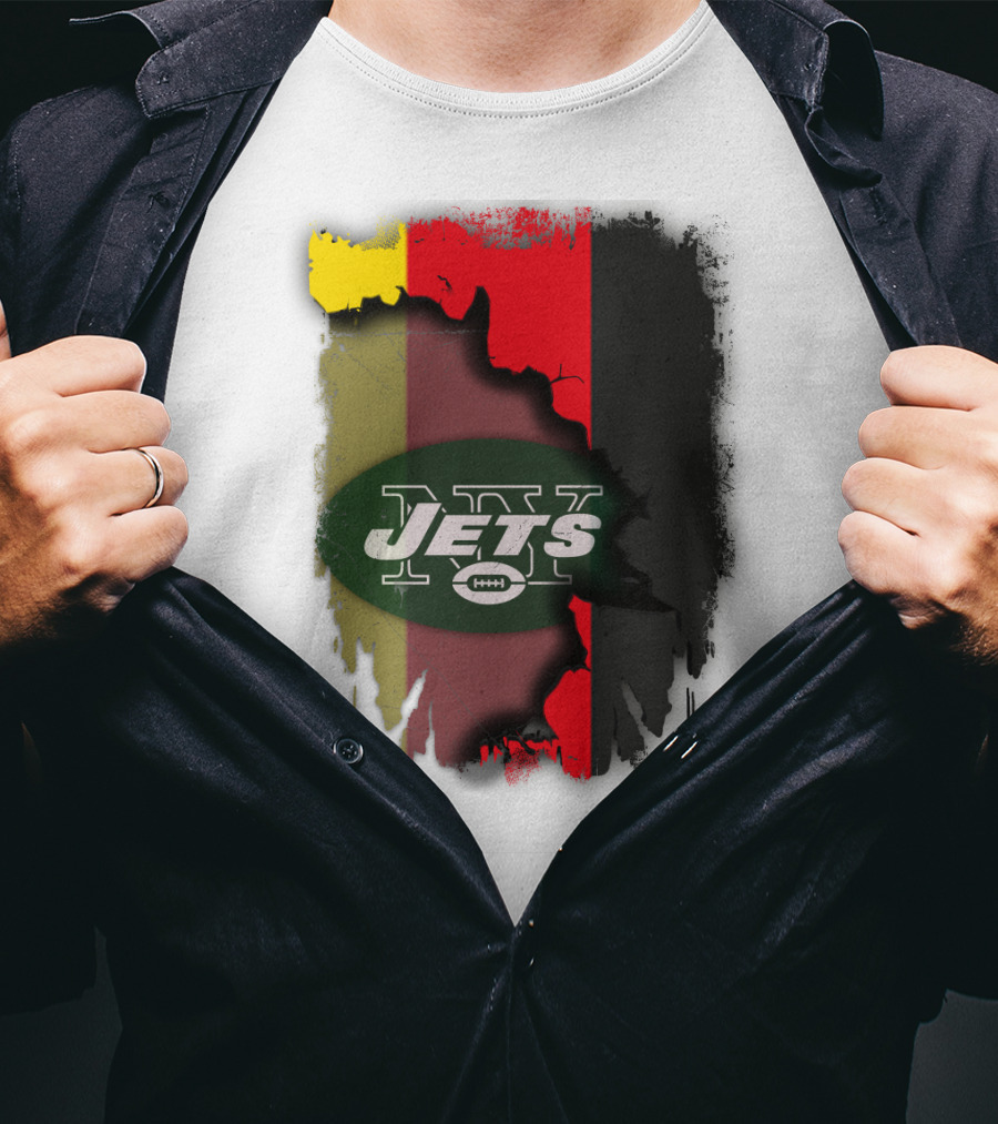 Germany Flag With New York Jets T-Shirt
