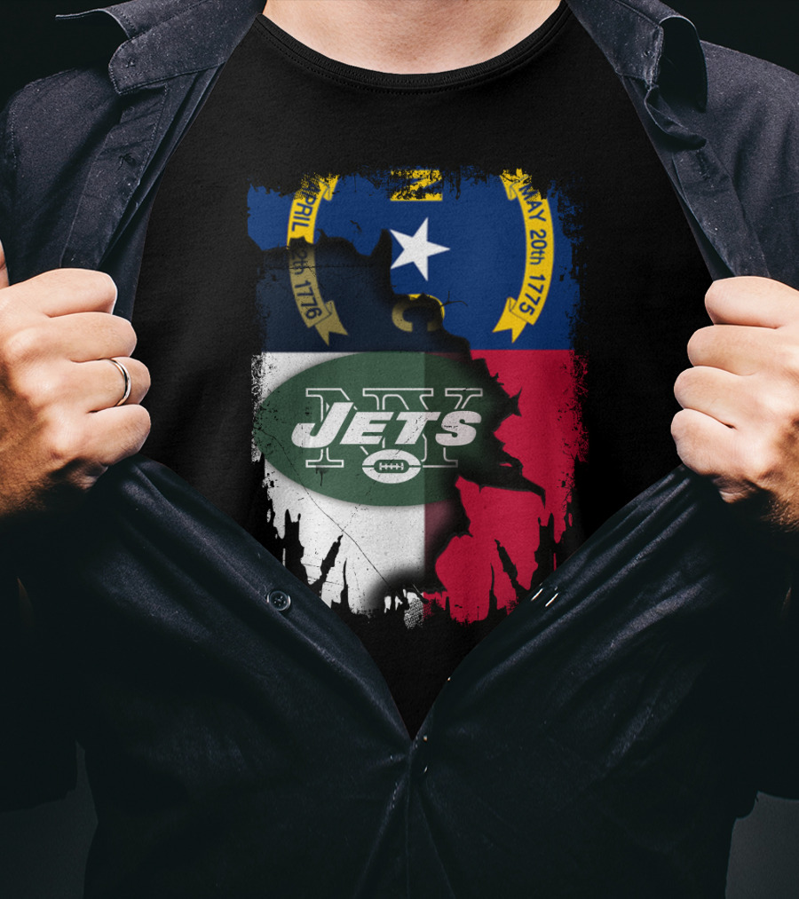 North Carolina Flag Jets Logo Fusion T-Shirt