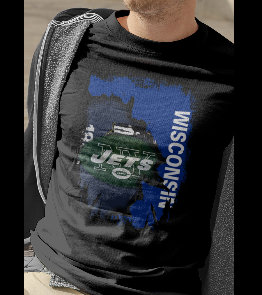 Wisconsin 1848 New York Jets Football Collaboration T-Shirt