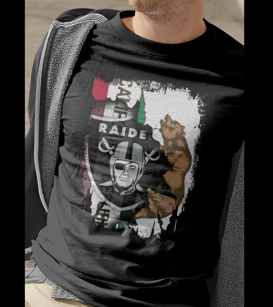 Together California Raiders With Bear And Flag T-Shirt
