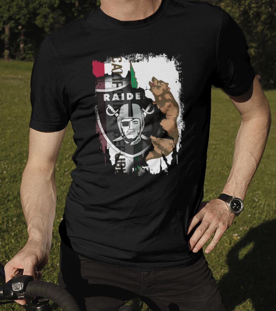 Together California Raiders With Bear And Flag T-Shirt