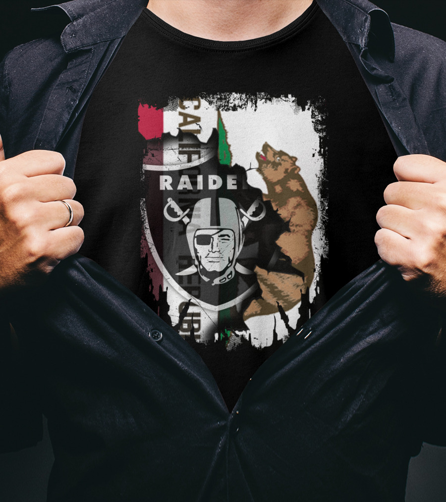 Together California Raiders With Bear And Flag T-Shirt
