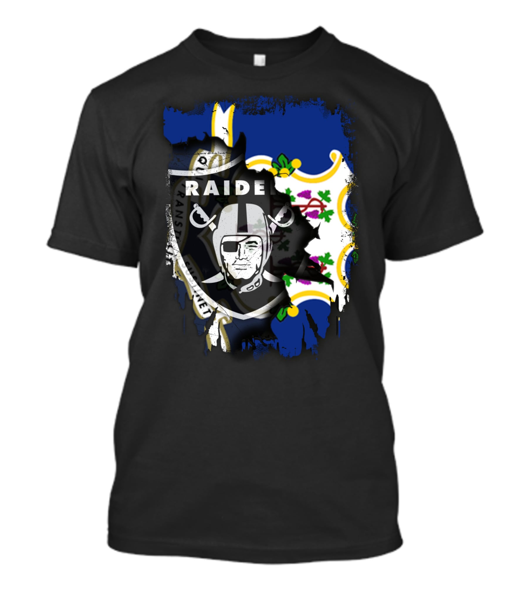 Connecticut Proud With Raiders Iconic Fusion T-Shirt