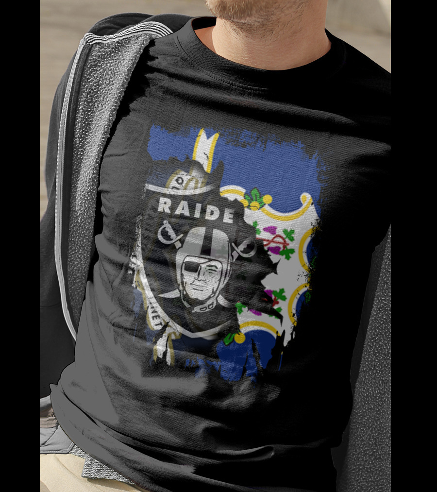 Connecticut Proud With Raiders Iconic Fusion T-Shirt