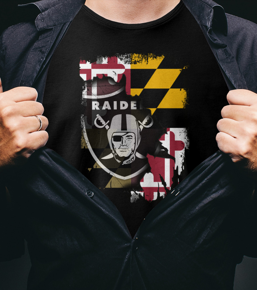 Maryland Flag Raiders Helmet T-Shirt