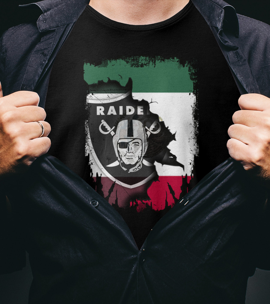 Together Mexico Raiders Nation Flag Shield T-Shirt