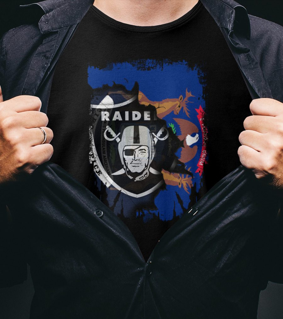 Michigan Raiders Together With State Flag And Iconic T-Shirt