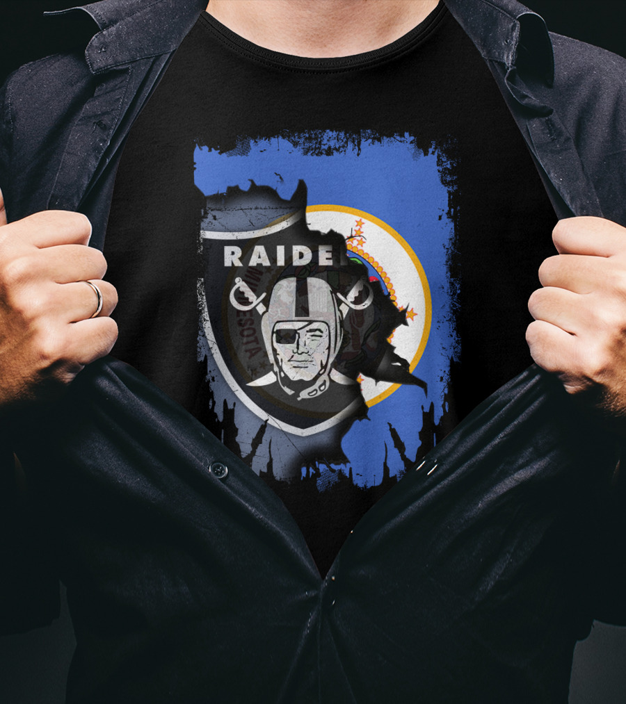 Raiders Minnesota State Flag Fusion T-Shirt