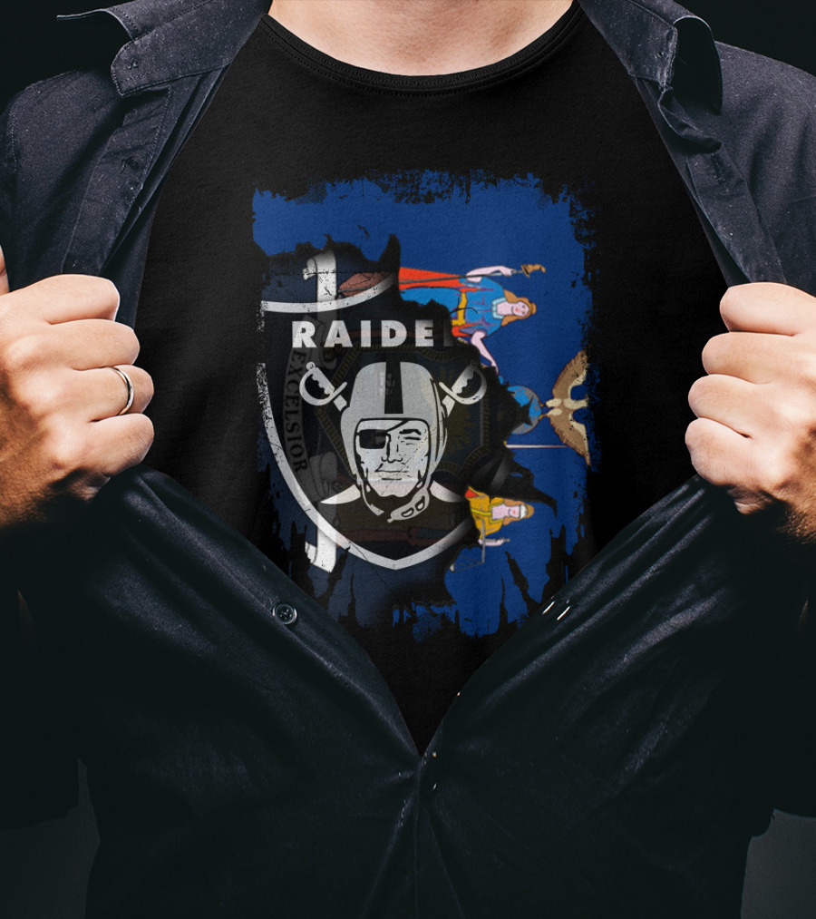 Together New York Raiders Motif With State Flag Symbolism T-Shirt