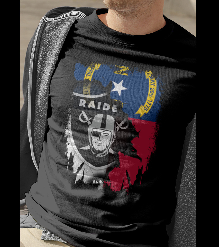 North Carolina Flag With Raiders April T-Shirt