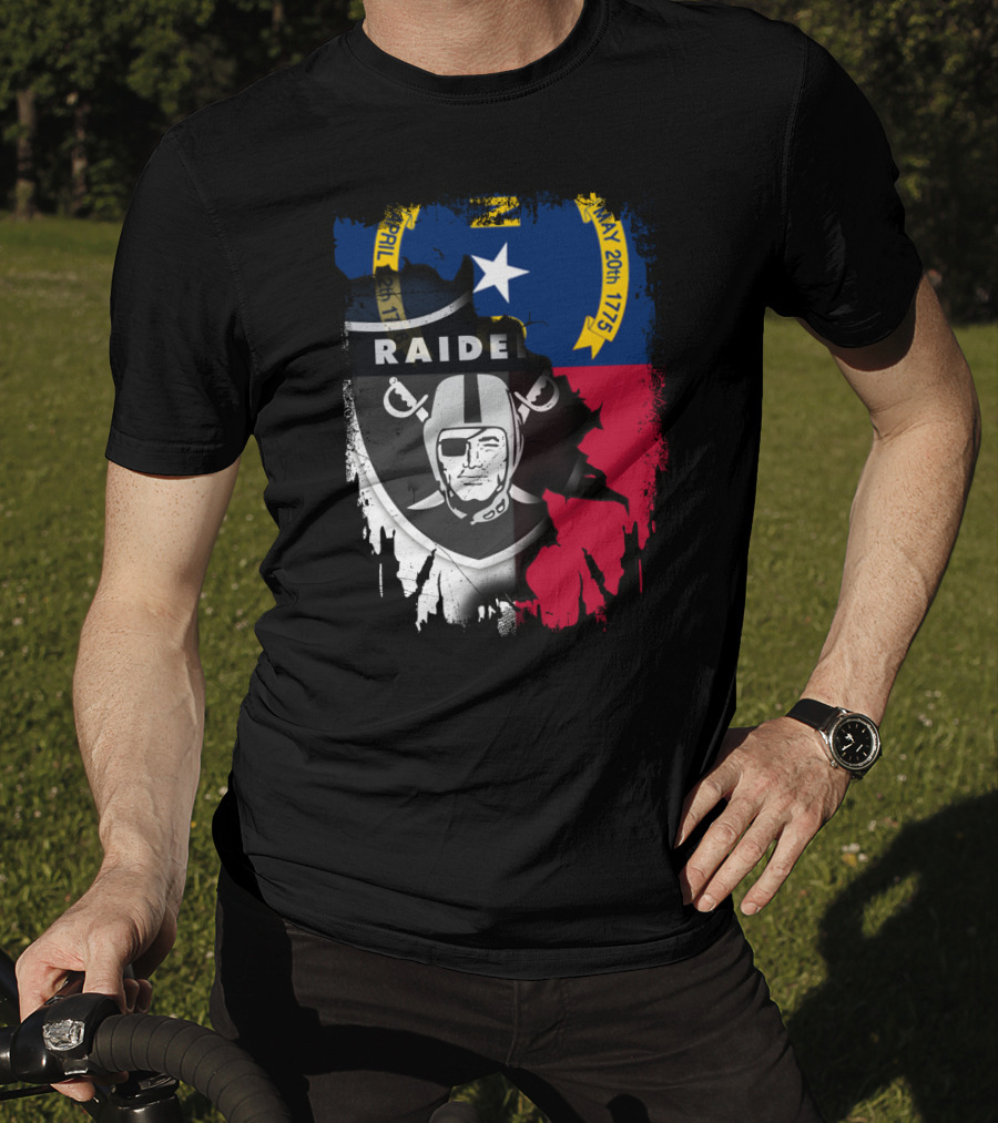 North Carolina Flag With Raiders April T-Shirt