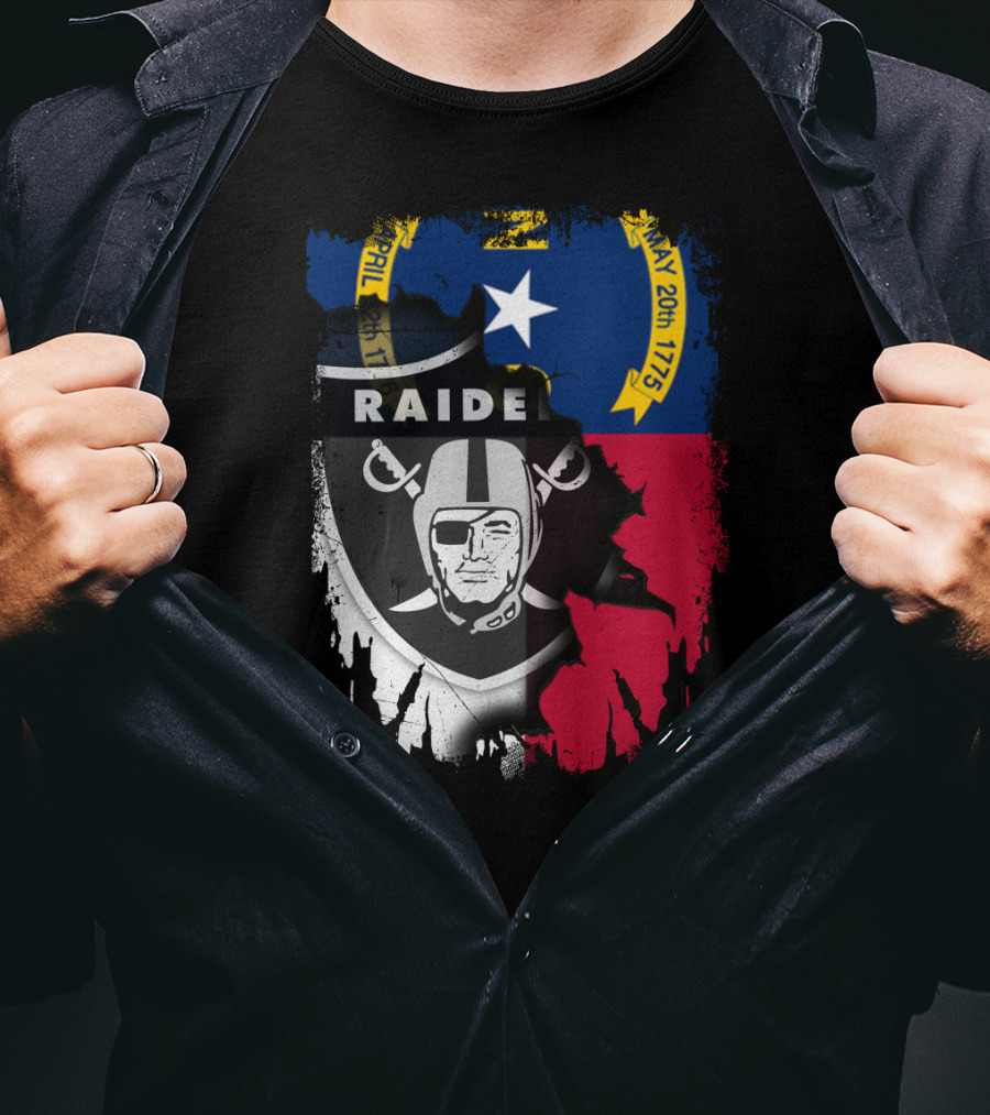 North Carolina Flag With Raiders April T-Shirt