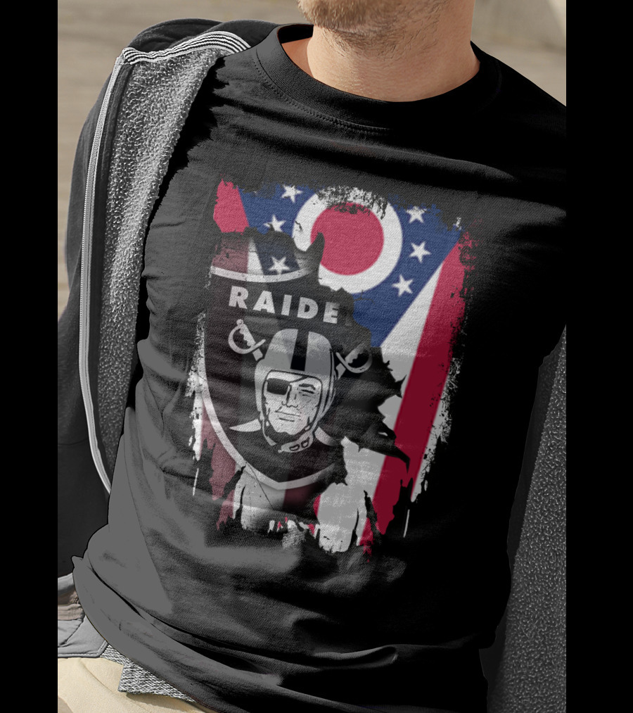 Ohio Pride With Raiders Logo Fusion T-Shirt