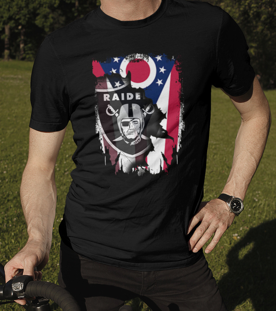 Ohio Pride With Raiders Logo Fusion T-Shirt