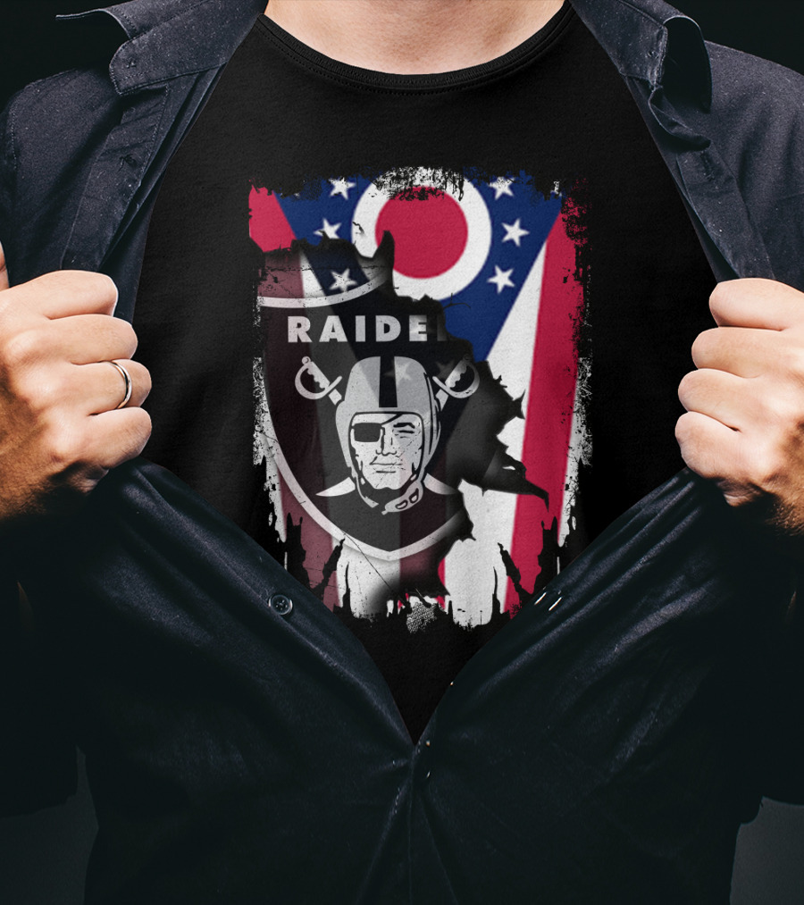 Ohio Pride With Raiders Logo Fusion T-Shirt