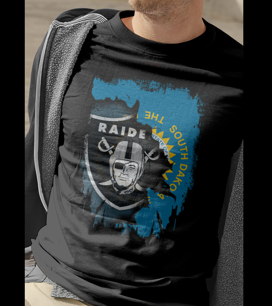 South Dakota Raiders Shield With State Flag Elements T-Shirt