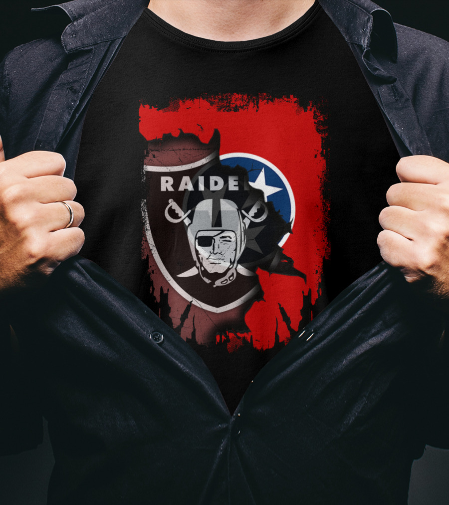 Raiders And Tennessee United With Iconic Helmets And Stars T-Shirt