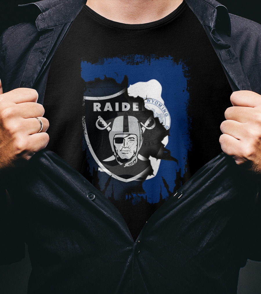 Wyoming Raiders Emblem Fusion With Bison T-Shirt