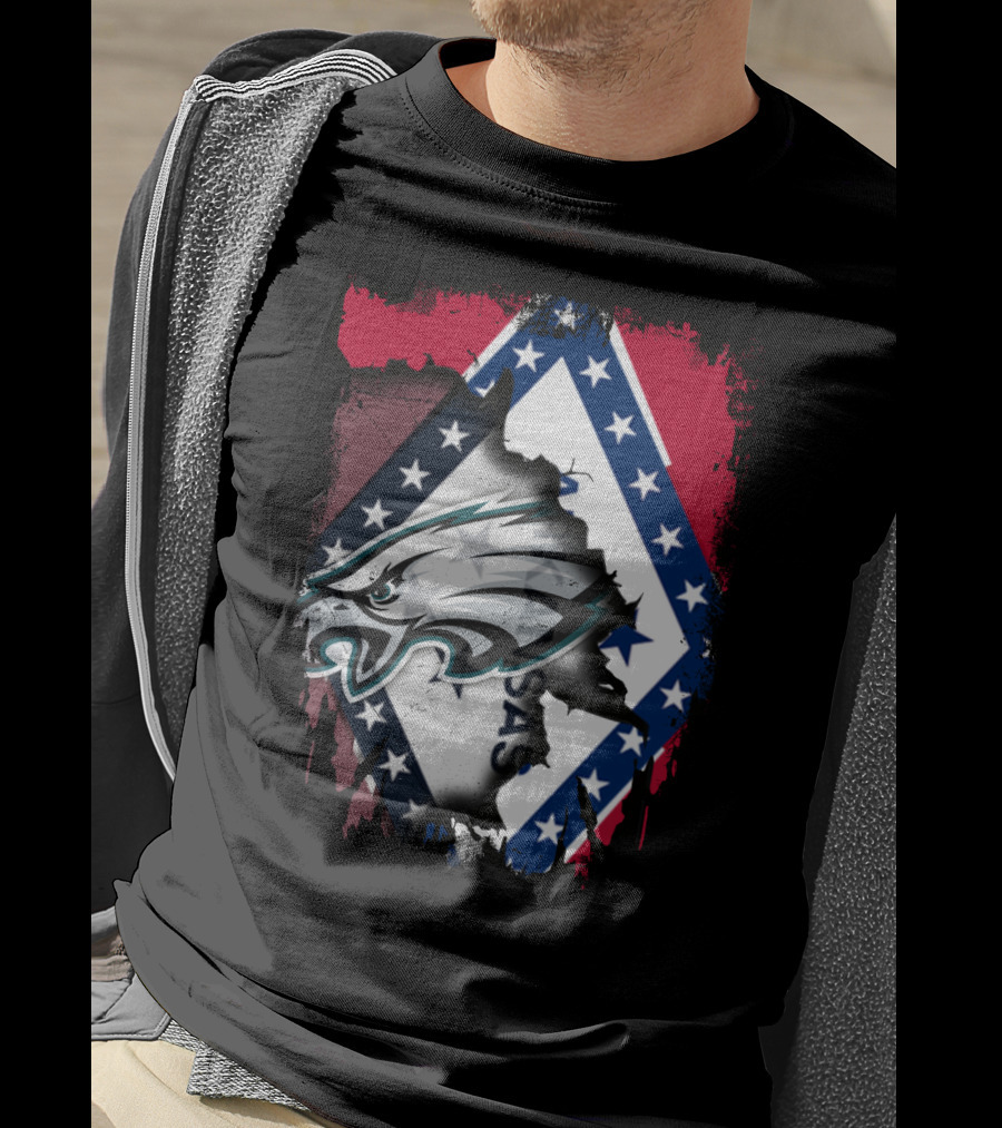 Together Arkansas Eagles Flag Fusion T-Shirt