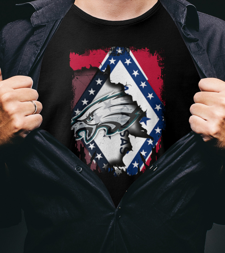 Together Arkansas Eagles Flag Fusion T-Shirt