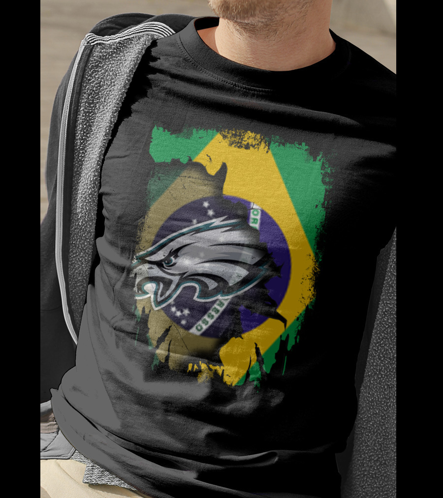 Together Brazil Philadelphia Eagles Fusion T-Shirt
